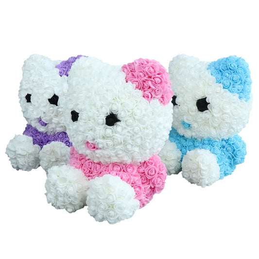 Eternal Life Flower Super Grade  Hello Kitty Flower for Luxury Gift Wedding Flowers Wall Decoration Teachers Gift